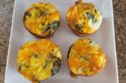 Four cooked egg muffins.